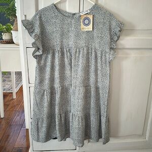Indigo Falls Solution dress size small light blue and white.